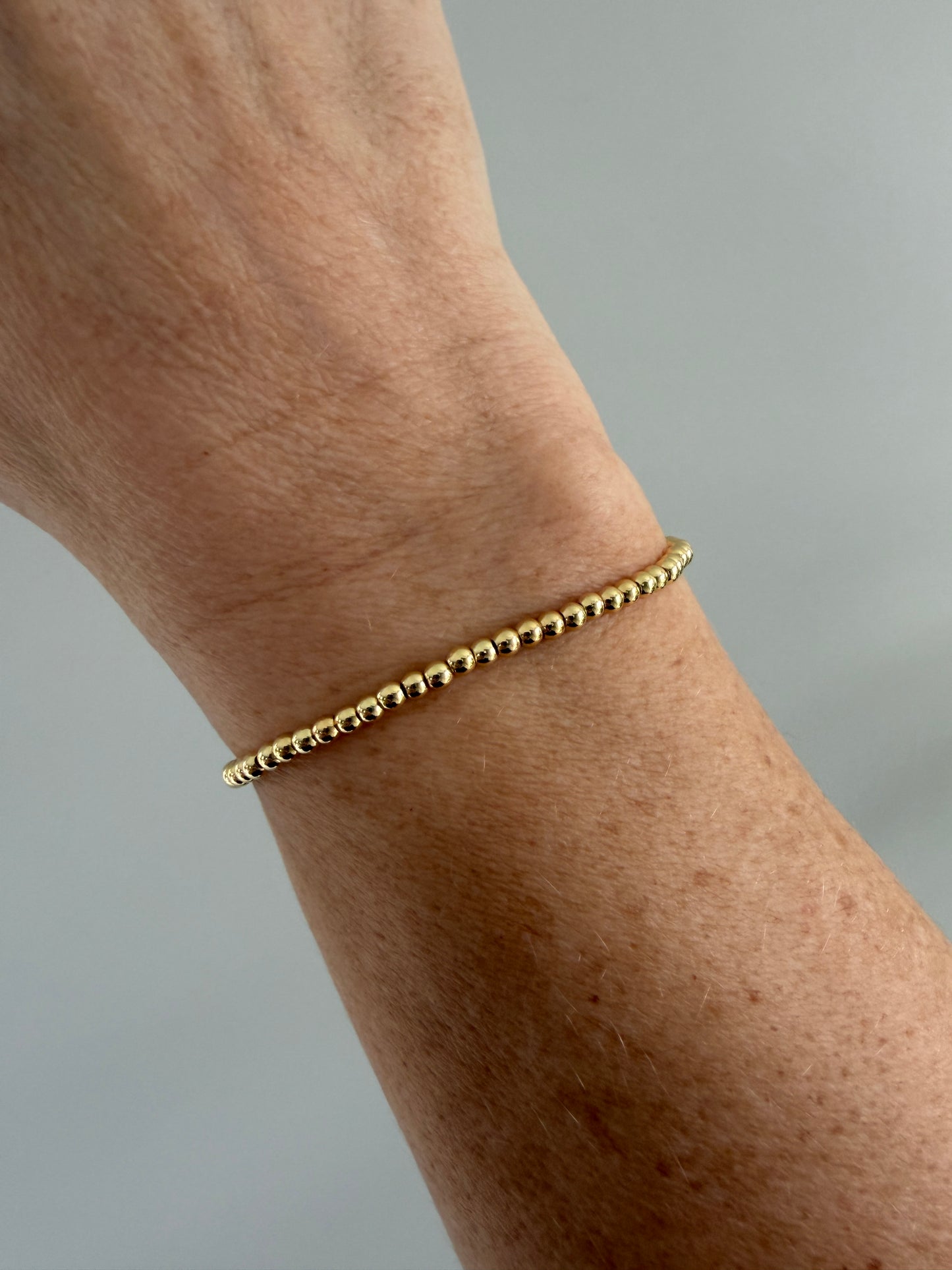 18K Gold-Filled 3mm Beaded Bracelet | Everyday Stackable Bracelet