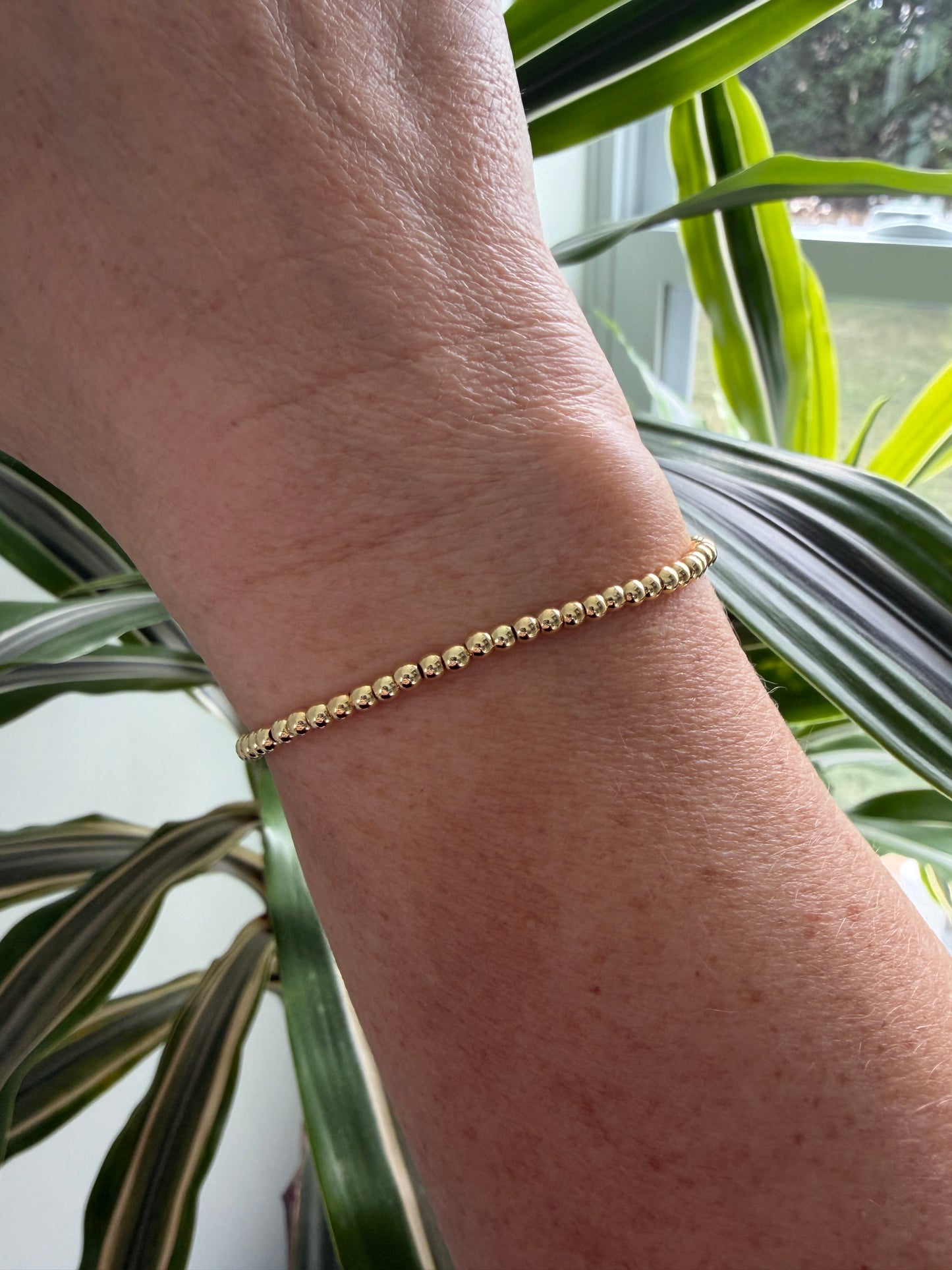 18K Gold-Filled 3mm Beaded Bracelet | Everyday Stackable Bracelet