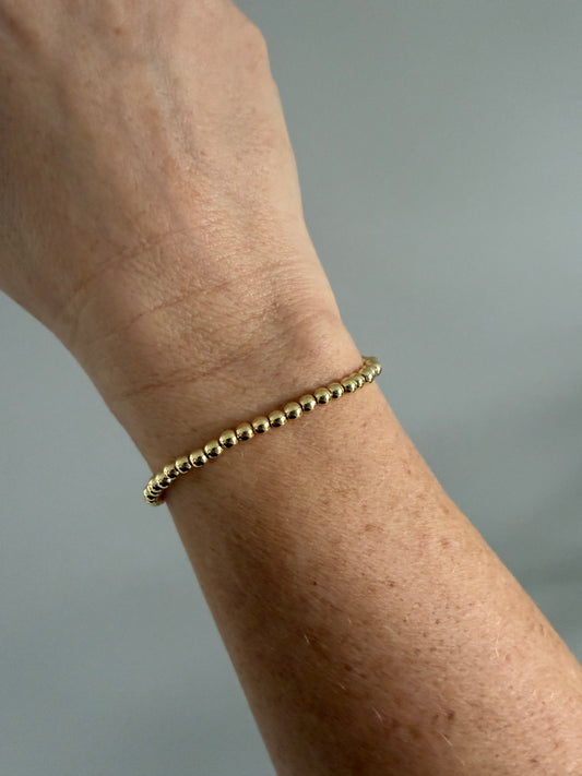 18K Gold-Filled 4mm Beaded Bracelet | Everyday Stackable Bracelet