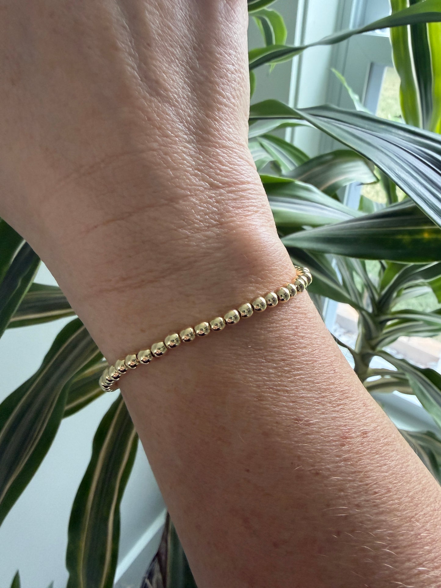 18K Gold-Filled 4mm Beaded Bracelet | Everyday Stackable Bracelet