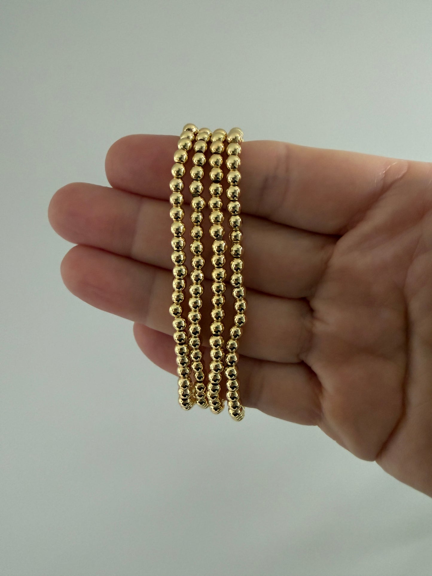 18K Gold-Filled 4mm Beaded Bracelet | Everyday Stackable Bracelet
