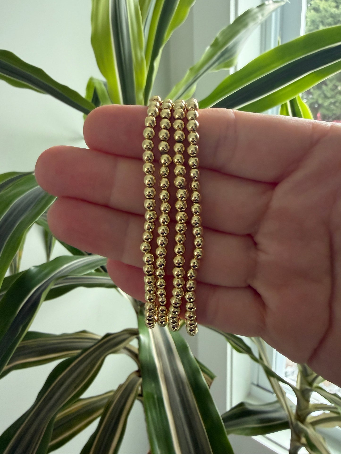 18K Gold-Filled 4mm Beaded Bracelet | Everyday Stackable Bracelet