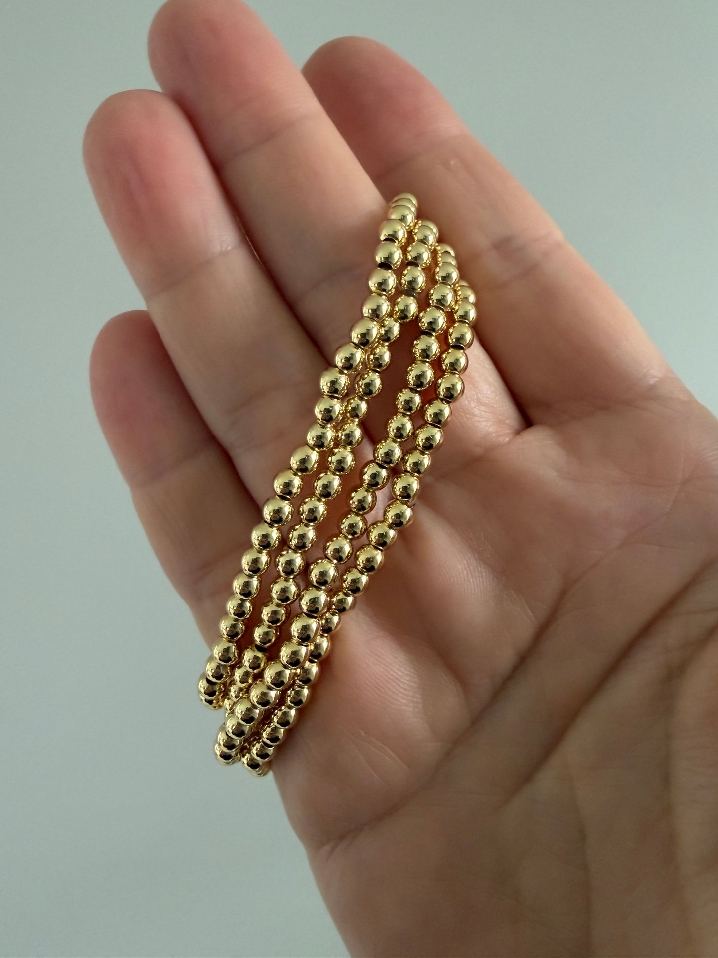 18K Gold-Filled 4mm Beaded Bracelet | Everyday Stackable Bracelet