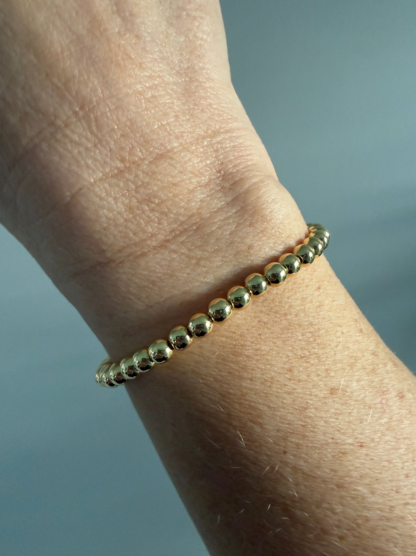 18K Gold-Filled 5mm Beaded Bracelet | Everyday Stackable Bracelet