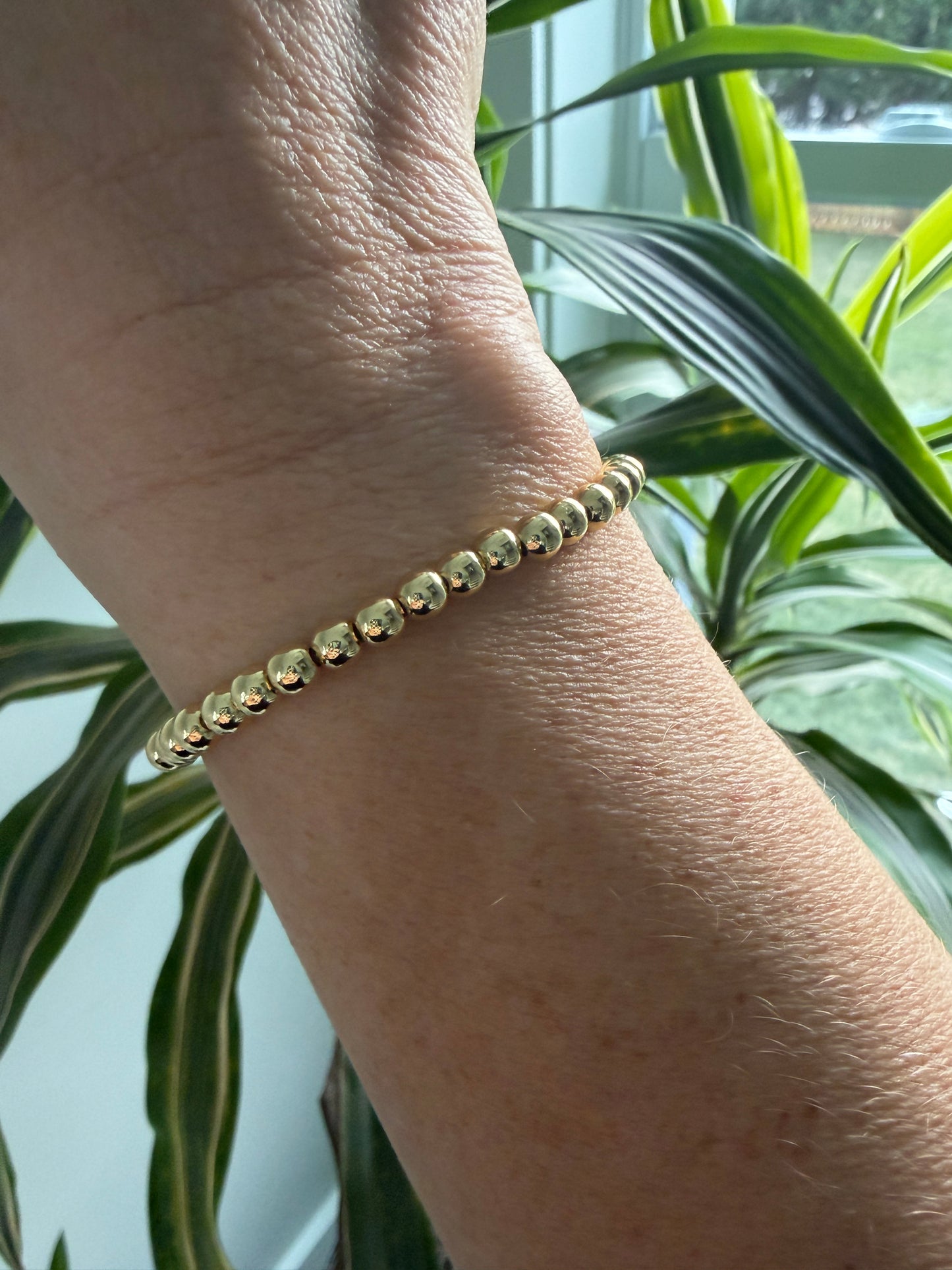 18K Gold-Filled 5mm Beaded Bracelet | Everyday Stackable Bracelet