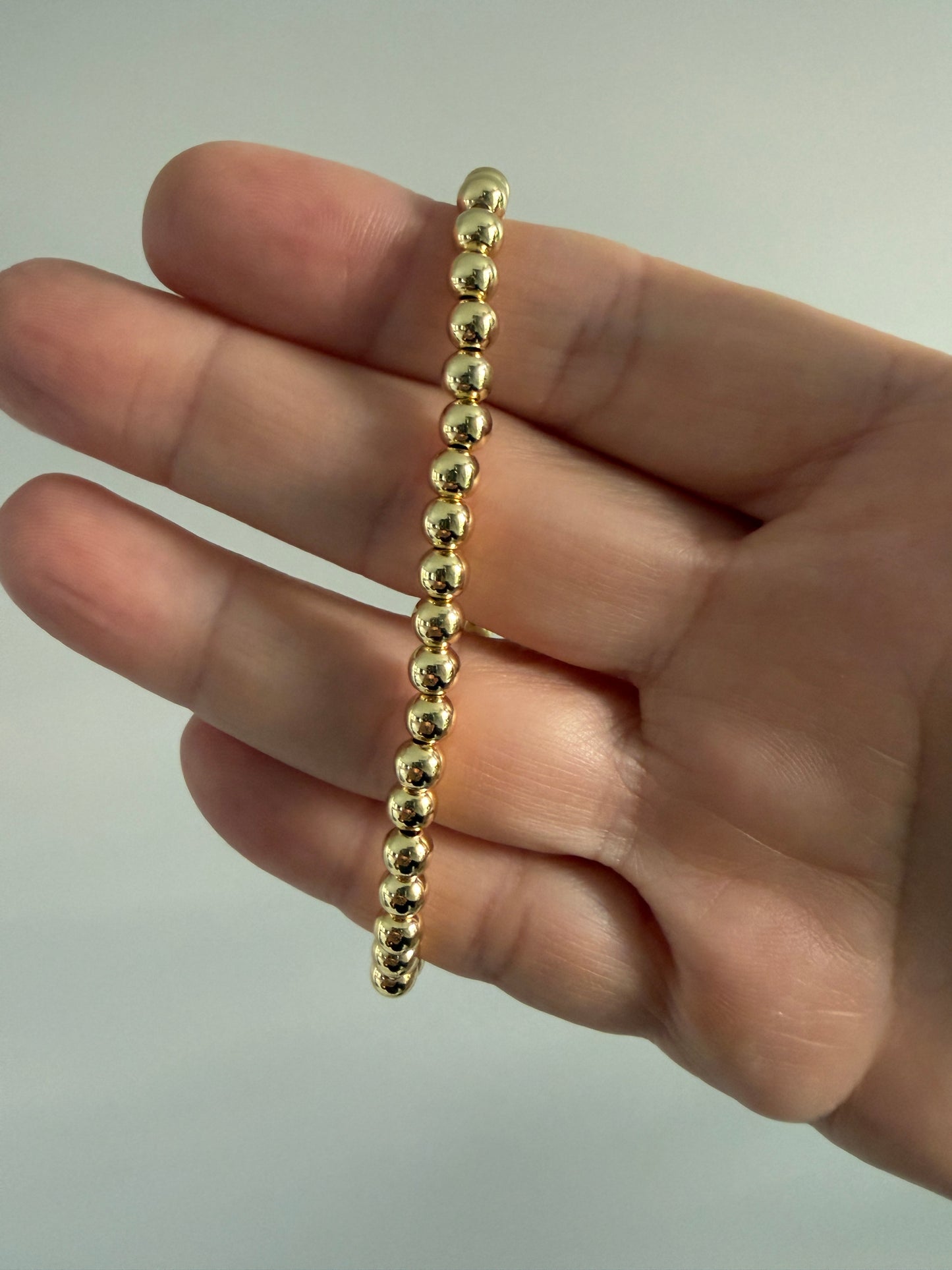 18K Gold-Filled 5mm Beaded Bracelet | Everyday Stackable Bracelet