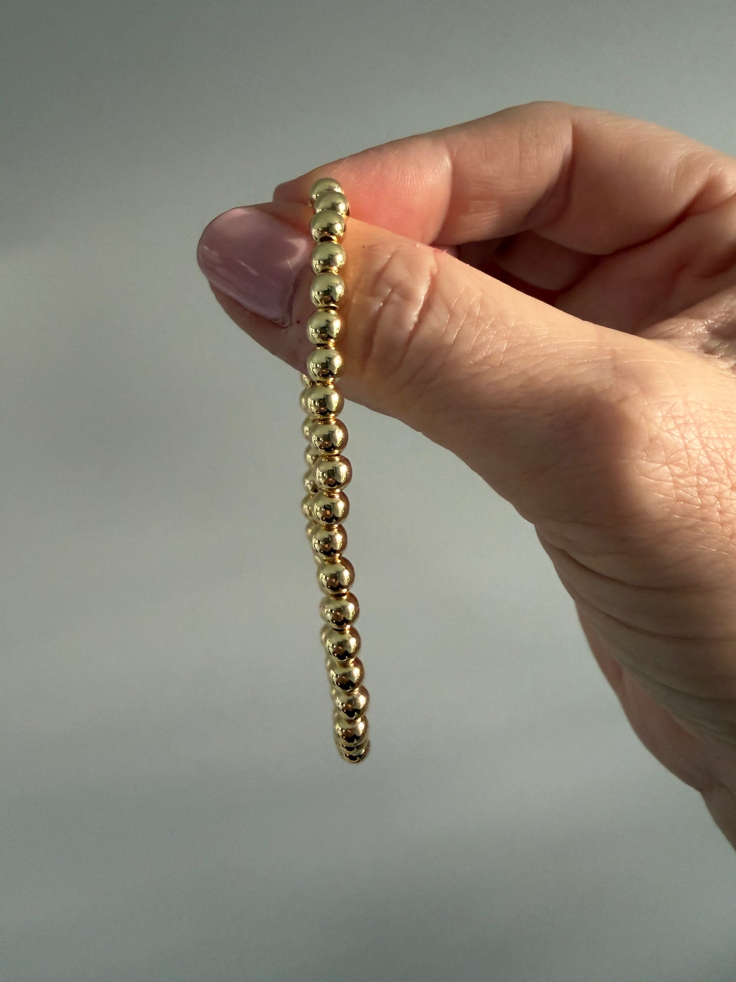 18K Gold-Filled 5mm Beaded Bracelet | Everyday Stackable Bracelet