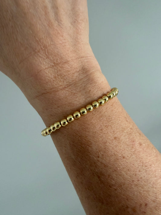 18K Gold-Filled 5mm Beaded Bracelet | Everyday Stackable Bracelet