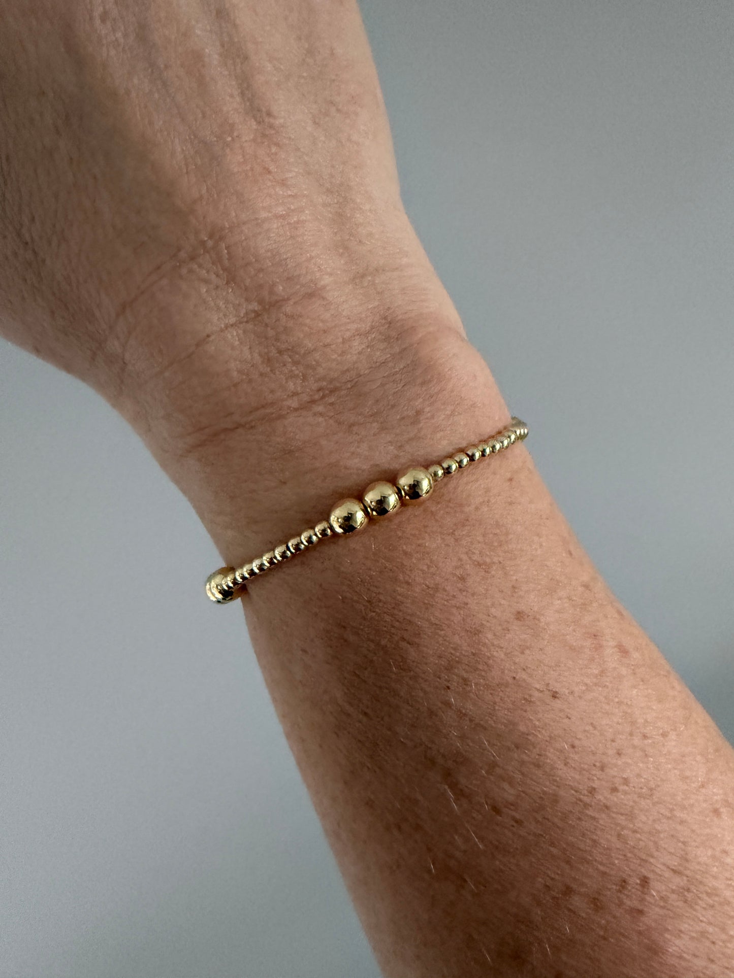dainty stacking 18K gold-filled beaded bracelet