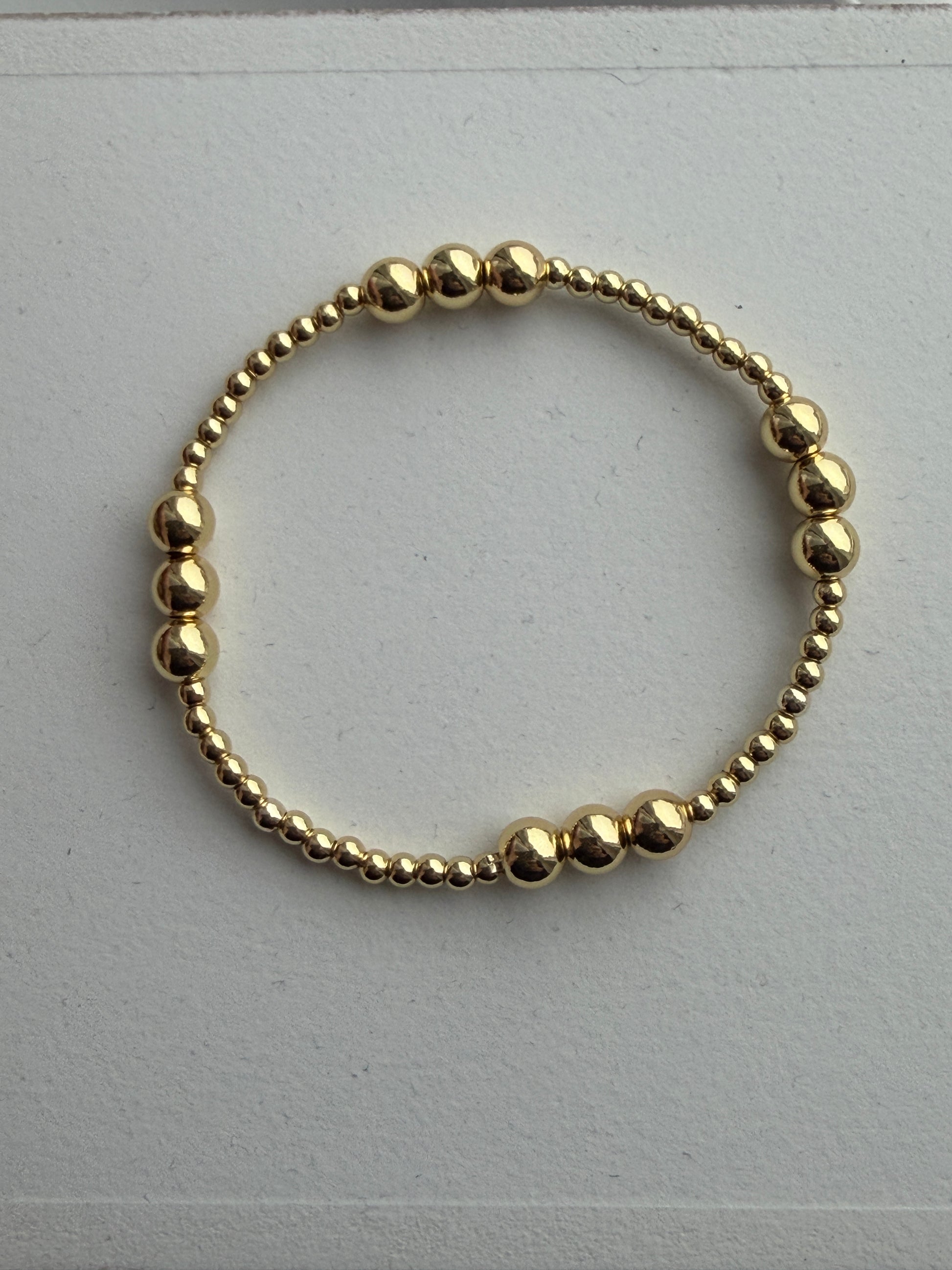 dainty stacking 18K gold-filled beaded bracelet